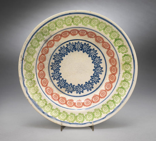 Large Dished Spongeware Plate