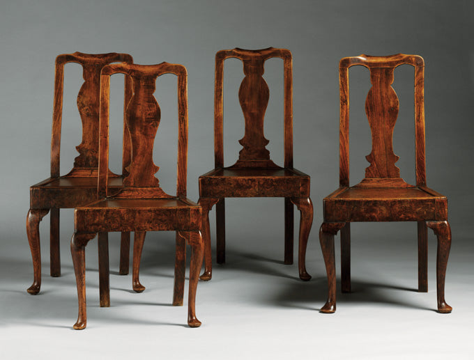 Rare Set of Four Cabriole Leg Chairs