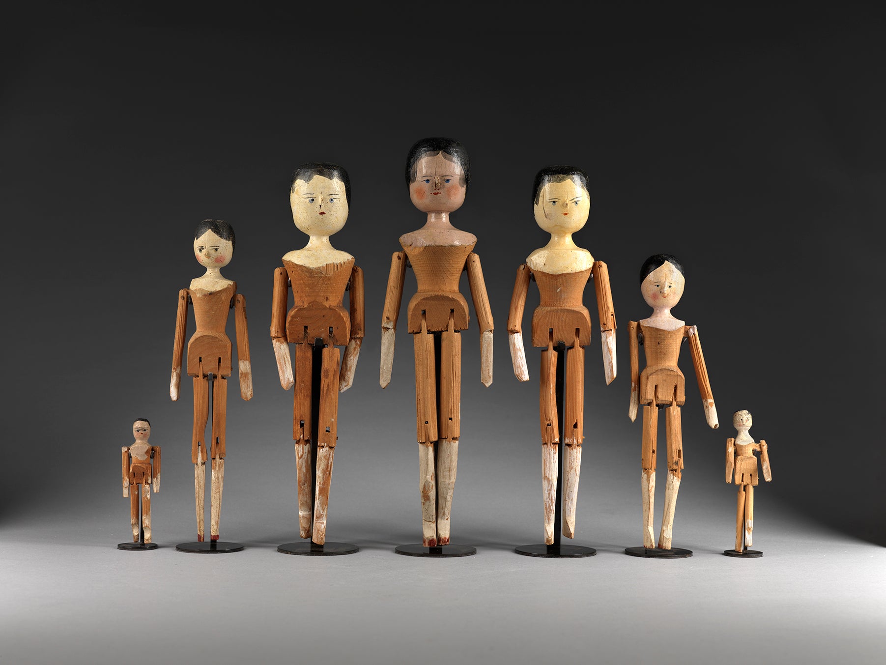 Group of Seven "Penny" Peg Dolls