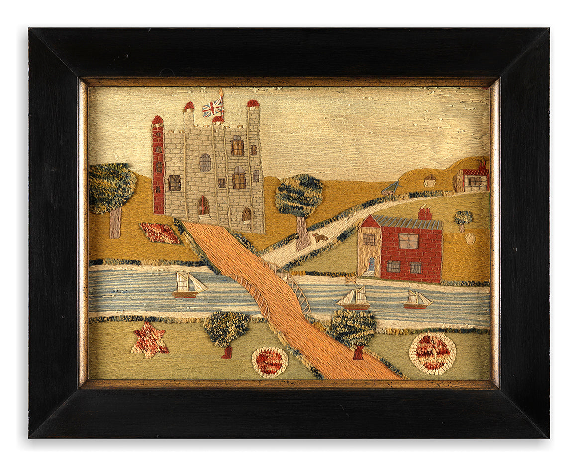 Wonderfully Naive Sailor's Needlework Picture