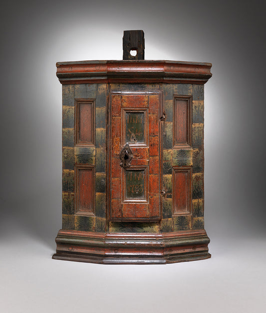 Exceptional Diminutive Folk Art Corner Cupboard