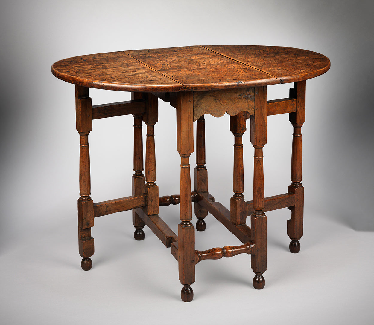Remarkable Diminutive Queen Anne Oval Drop Leaf Table