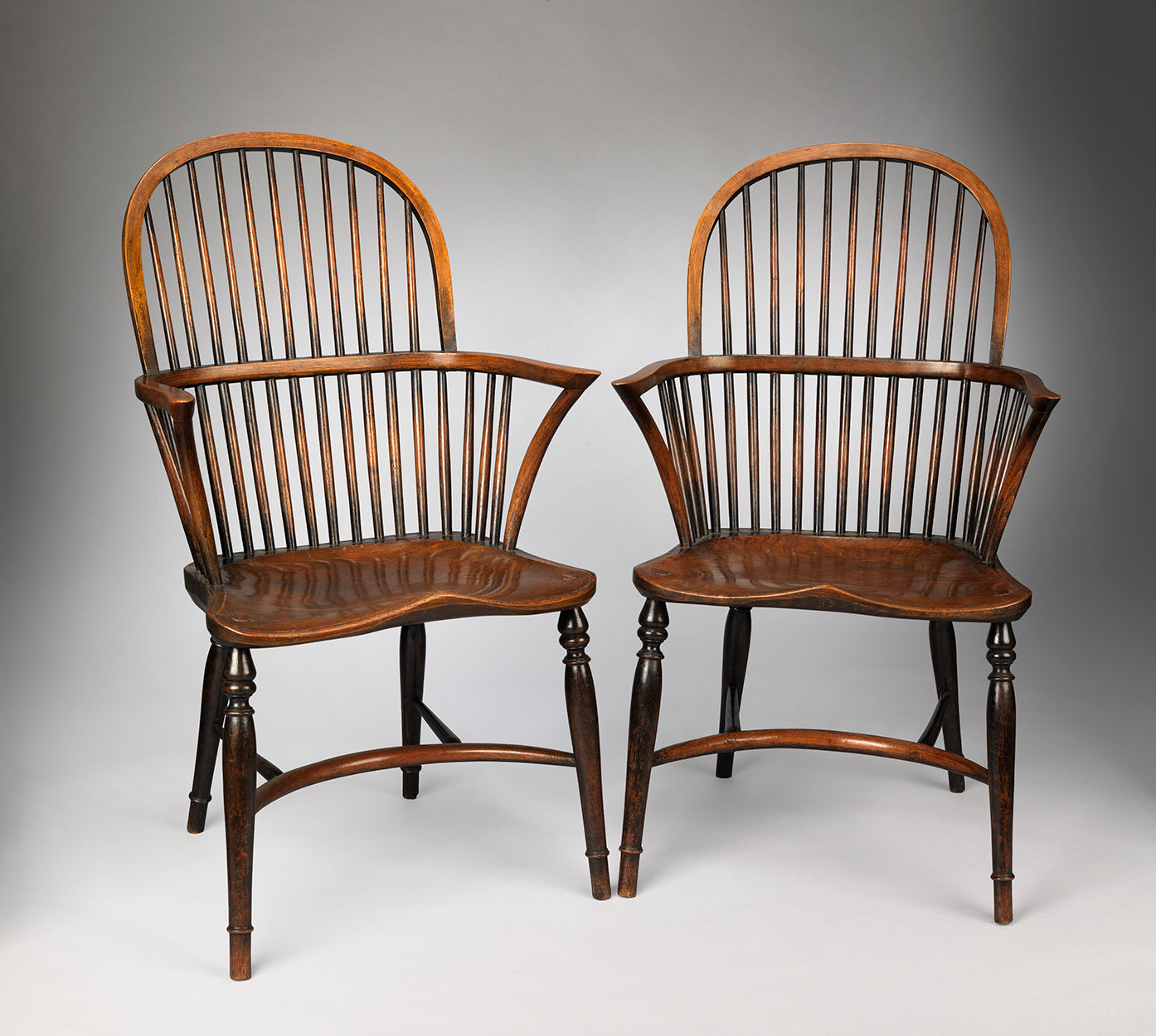 Pair of Classic Bow Back Windsor Armchairs