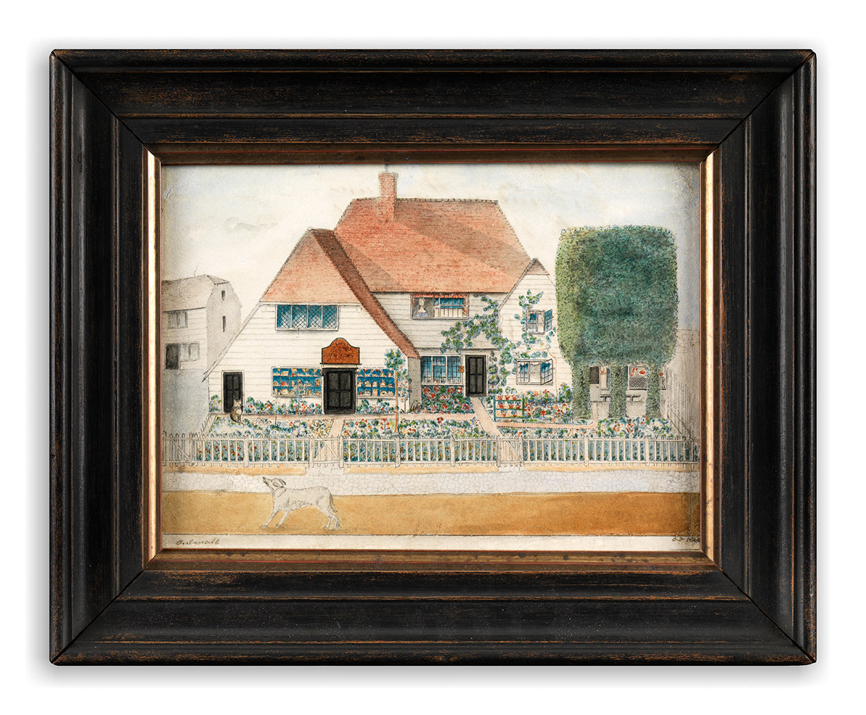 Engaging English Naïve School Portrait of a Gable Ended Cottage