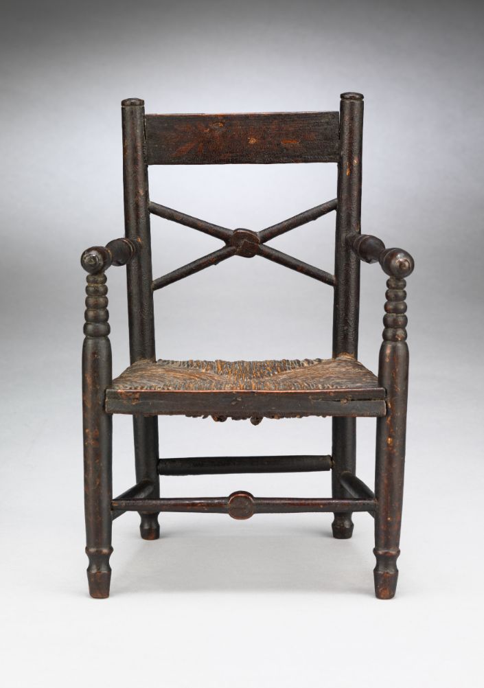 Rare Miniature Paint Decorated Vernacular Chair