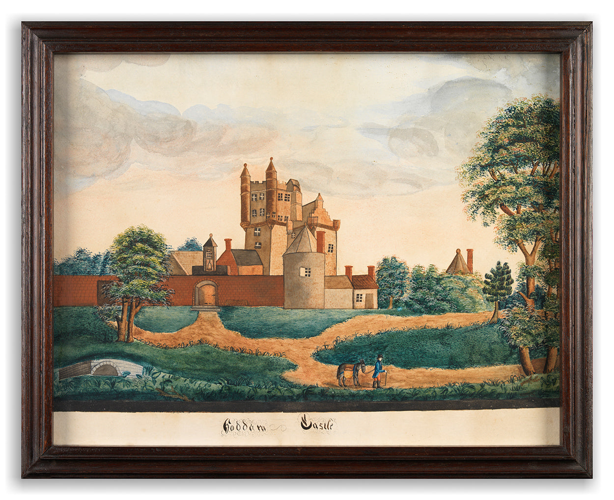 Delightful Pair of Early Naive Topographical Watercolour Landscapes
