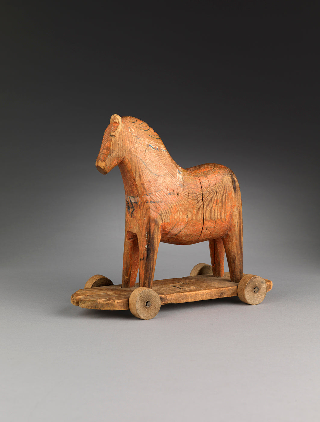 Stylised Folk Art "Dala Horse" Pull Toy