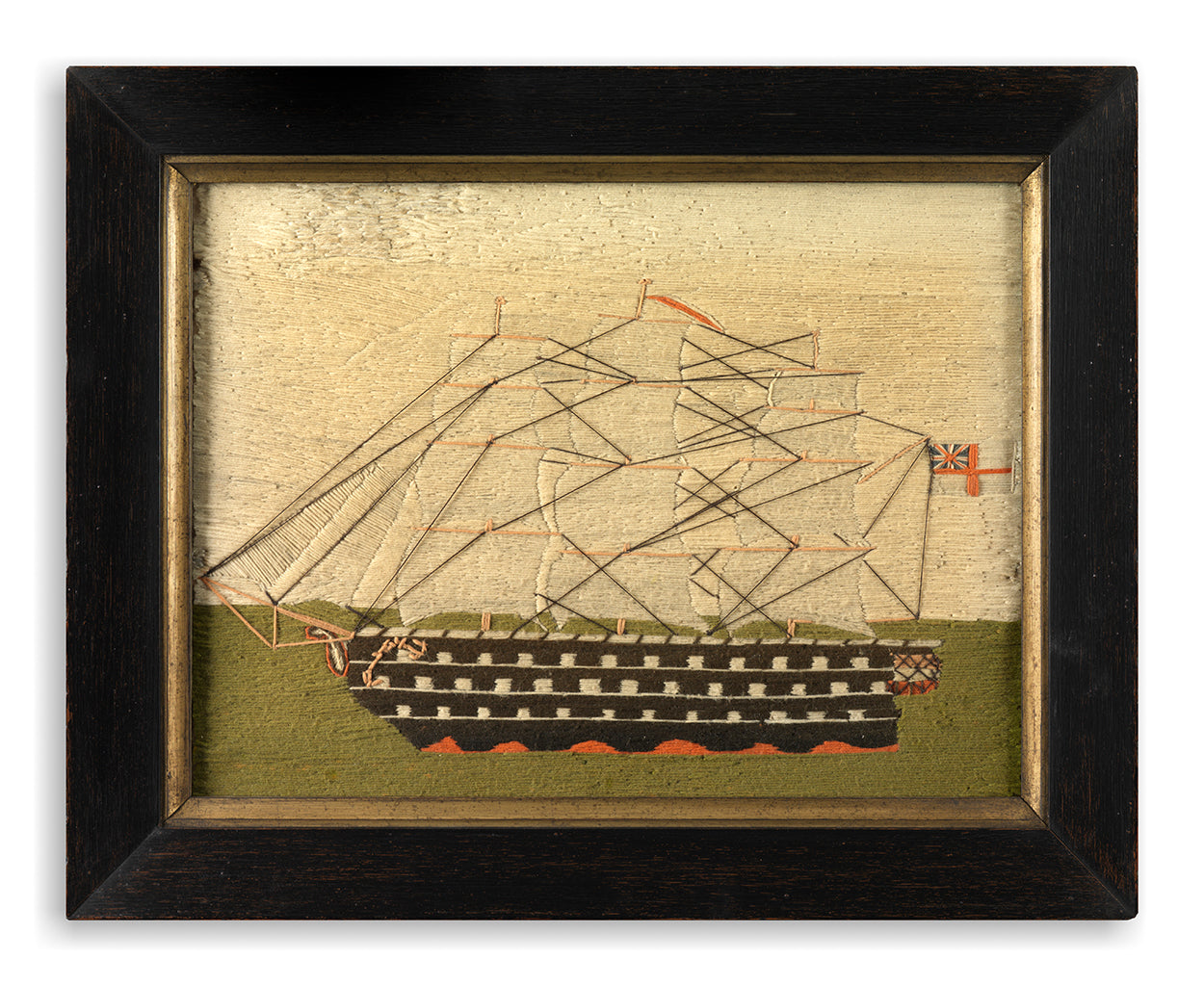 Unusual Naïve Sailor's Woolwork Picture