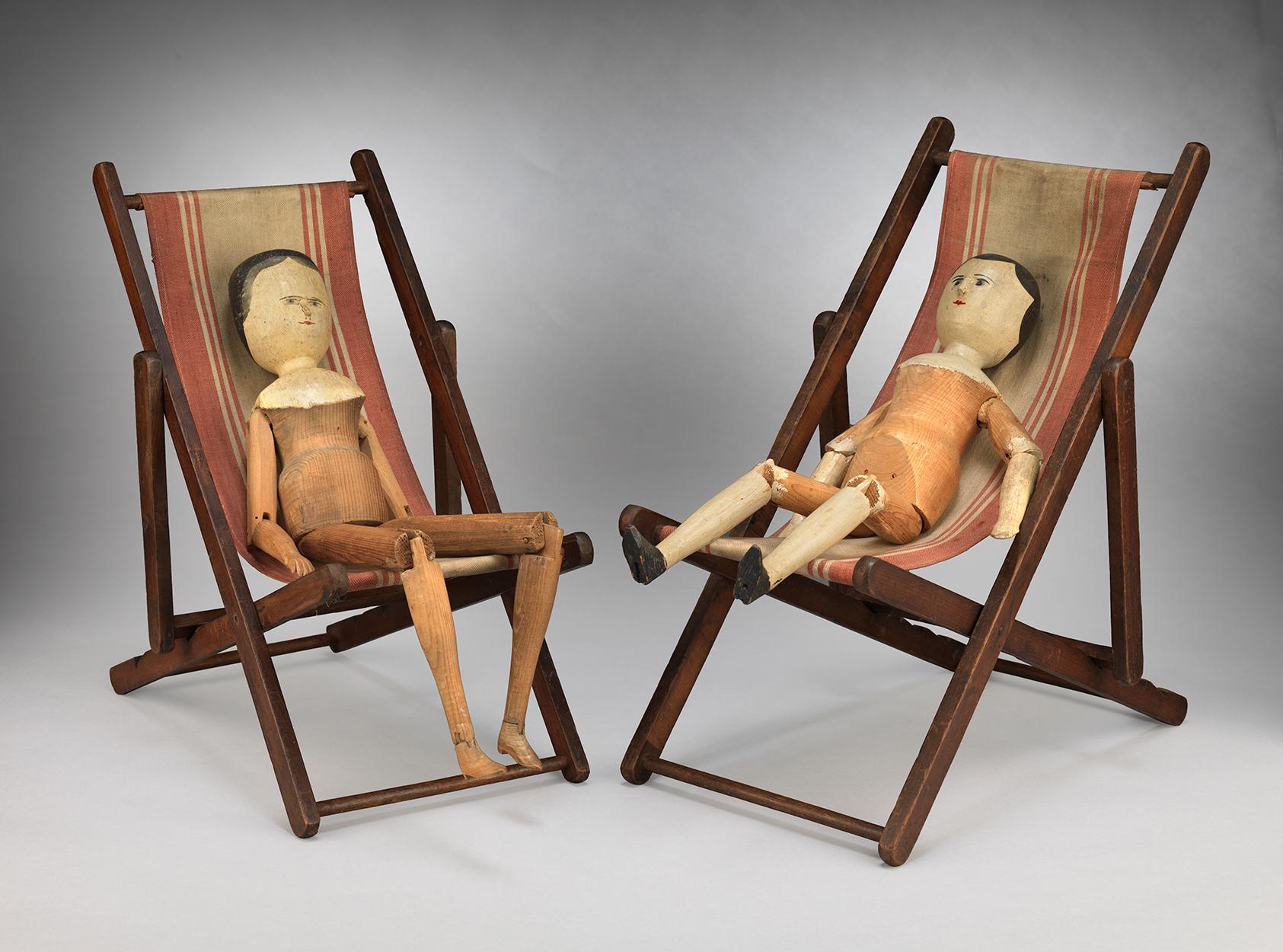 An Unusual Pair of Miniature Deck Chairs