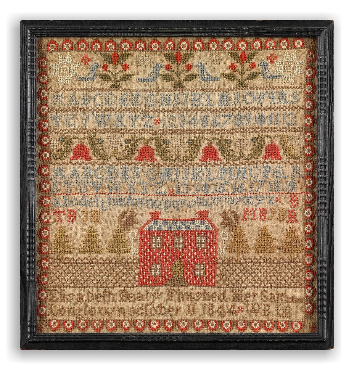 A Colourful Schoolgirl House Sampler by Elizabeth Beaty