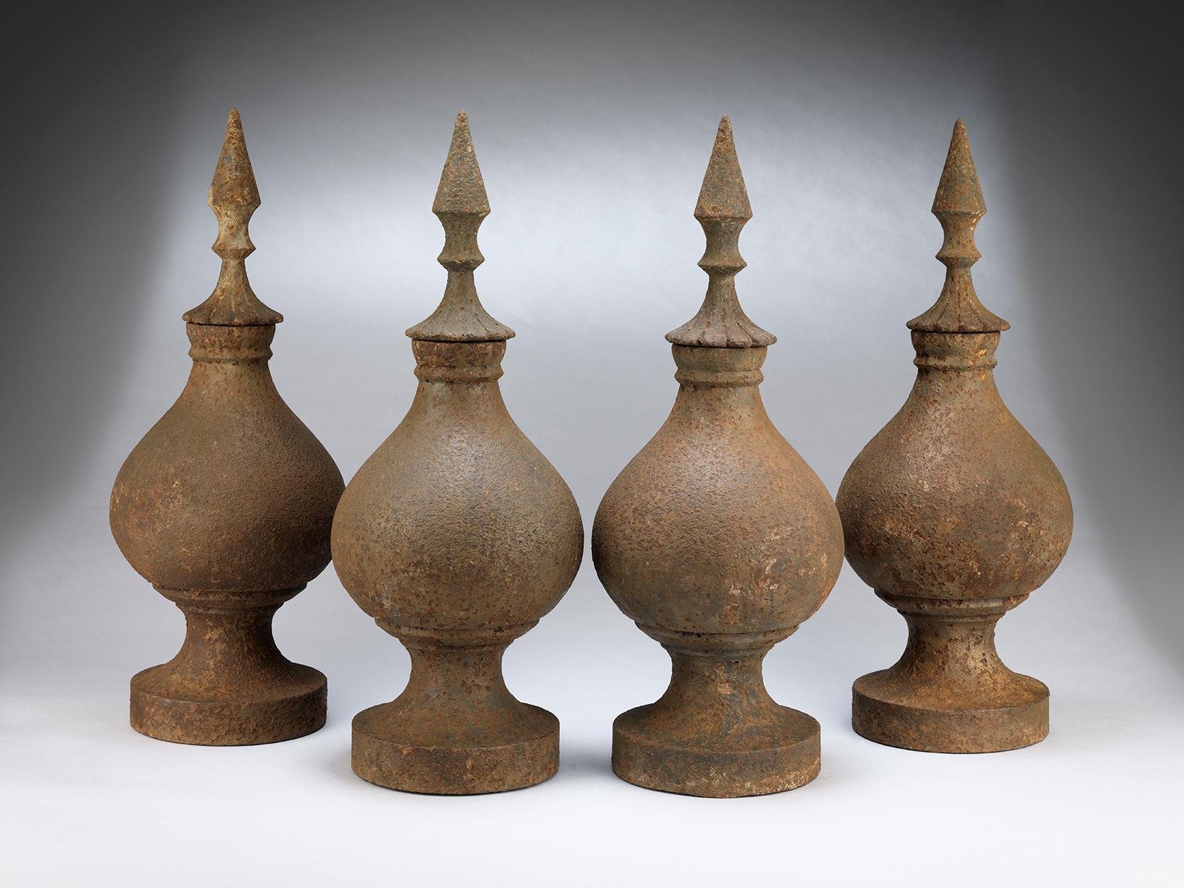 Remarkable Set of Four Graphic Architectural Finials