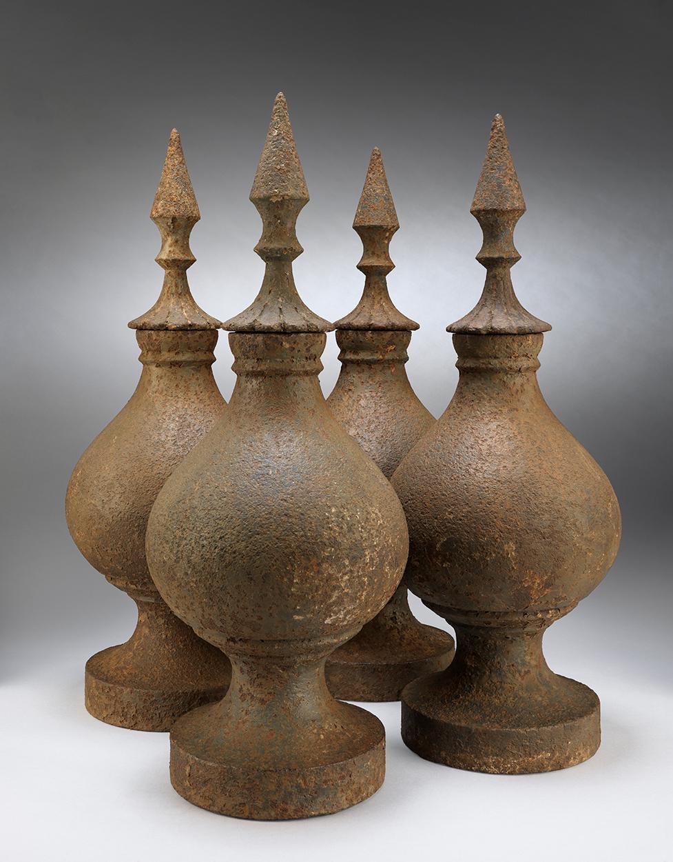 Remarkable Set of Four Graphic Architectural Finials