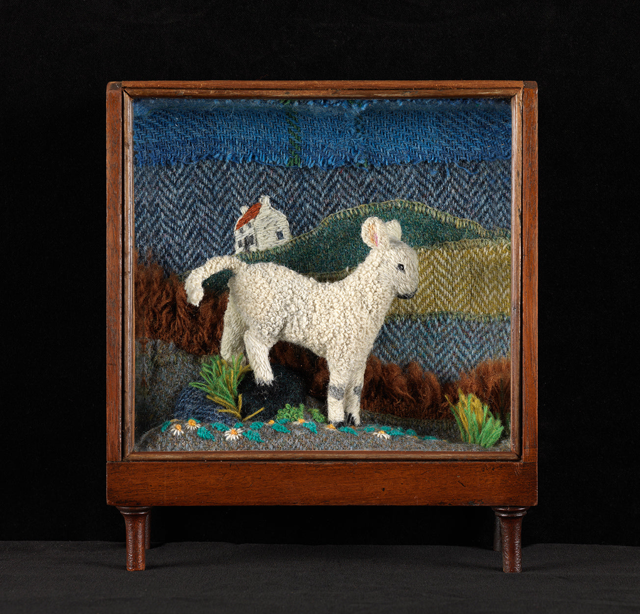 3D Lamb in Mahogany Box