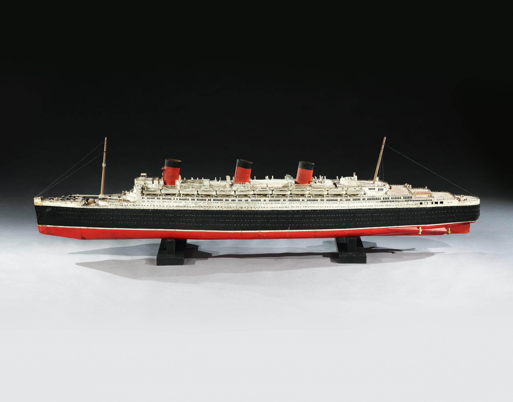 Magnificent Large-Scale Folk Art Model of An Ocean Liner