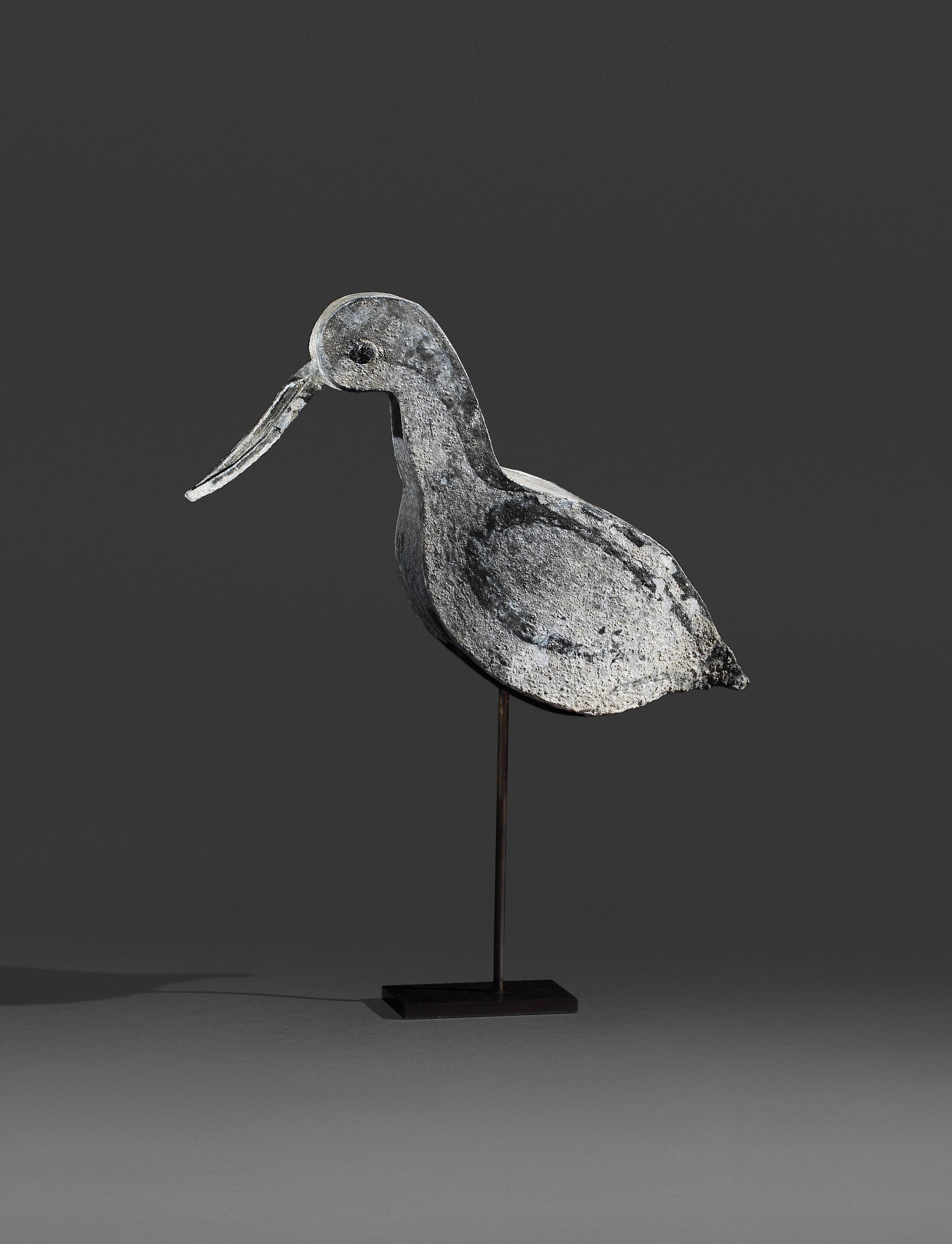A Rare Sculptural Shorebird Decoy with Long Beak