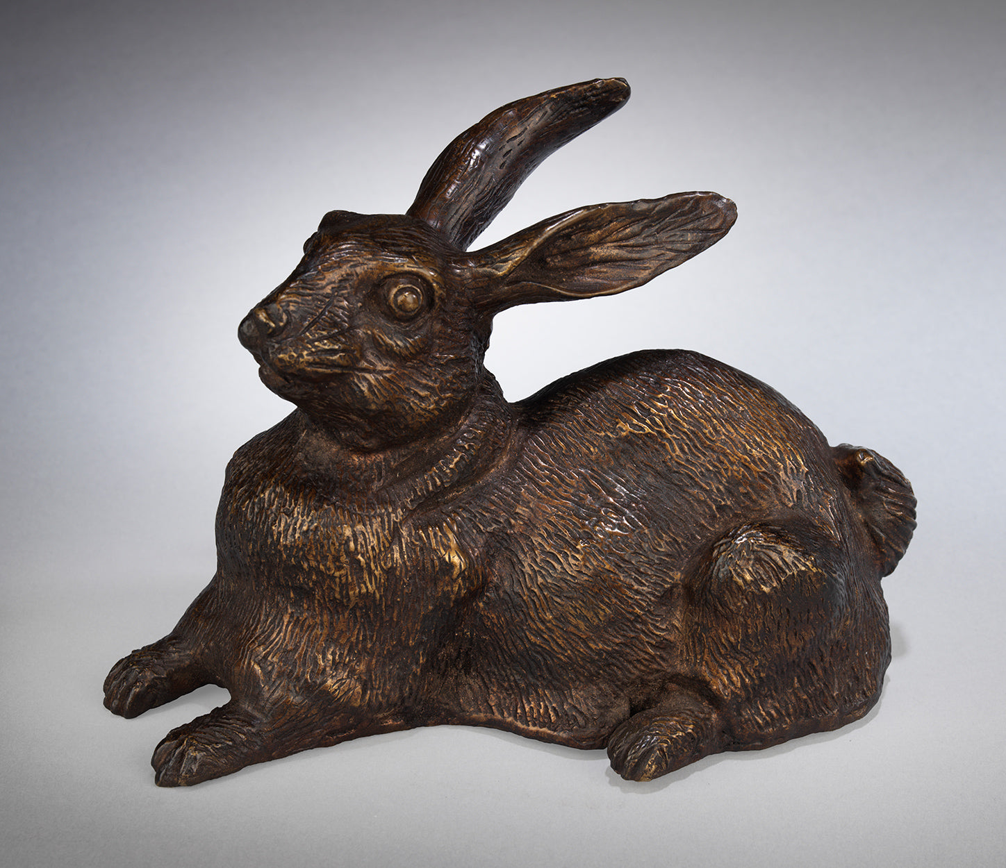 Naturalistic Sculpture of a Sitting Rabbit  