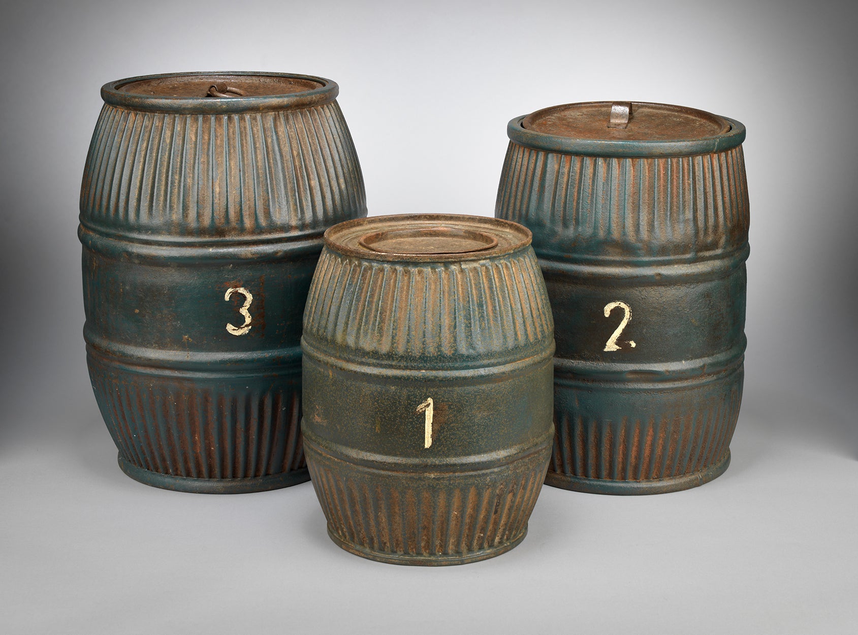 An Unusual Graduated Set of Three Tea Cannisters