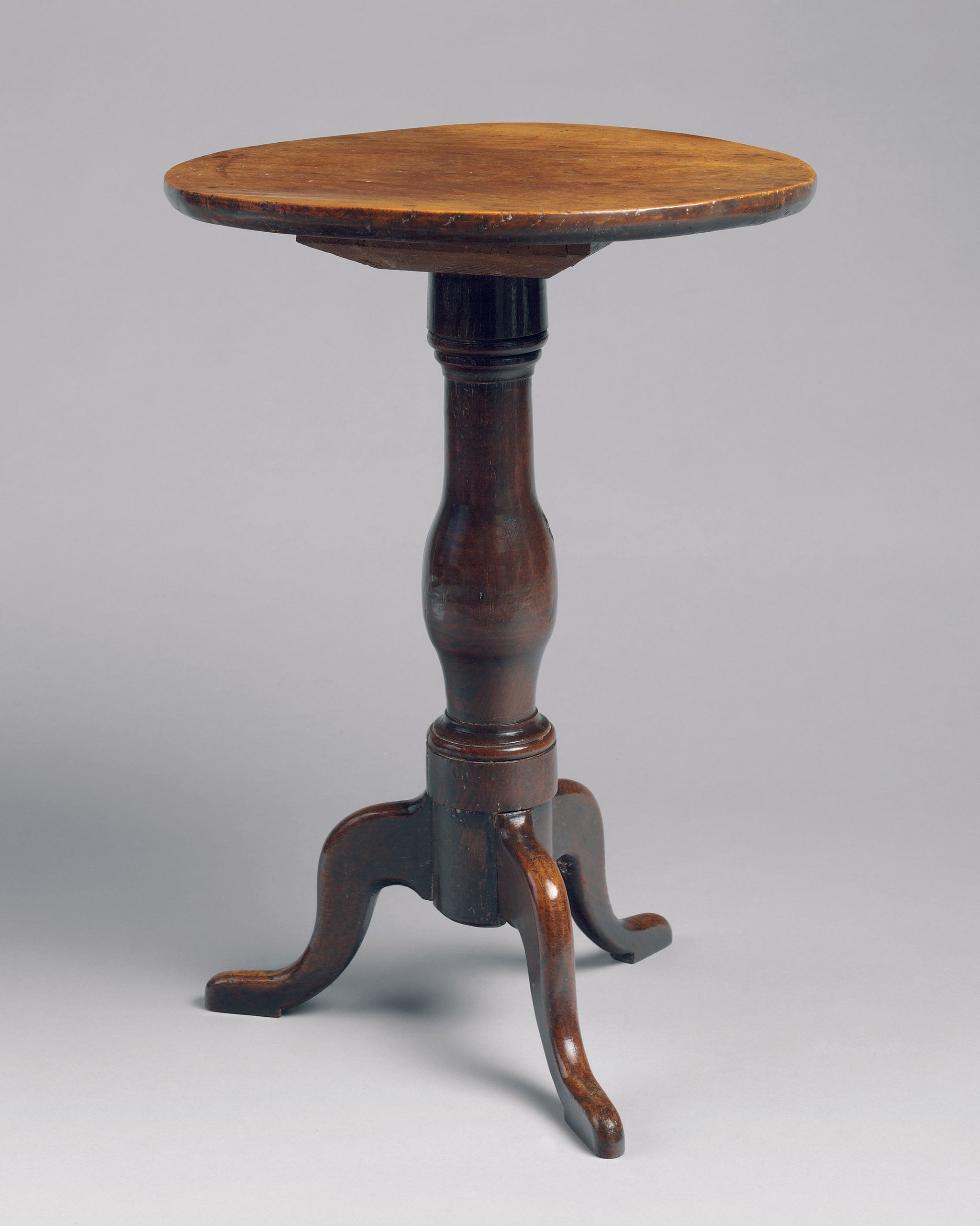 Primitive Baluster Stem Tripod Candlestand