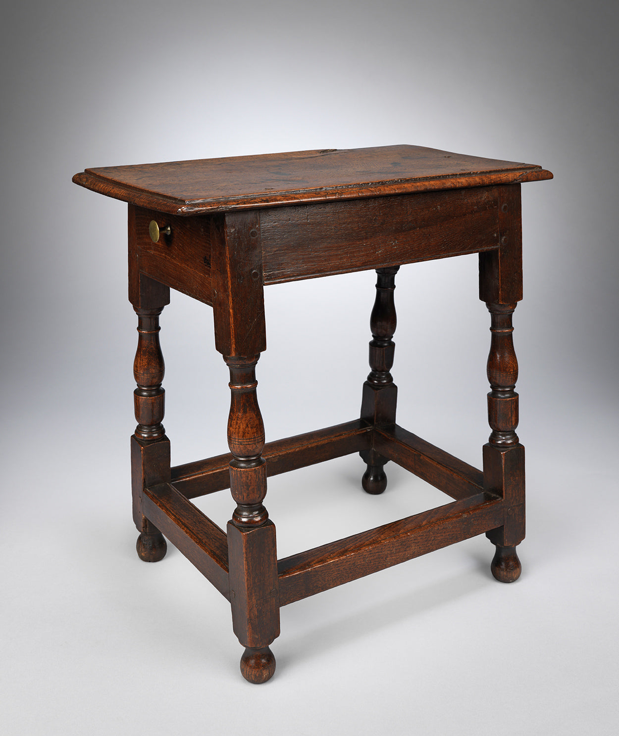A Most Unusual Queen Anne Joint Stool Enclosing a Drawer