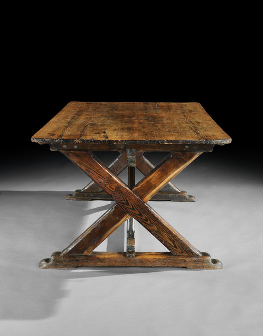 Handsome Trestle Based "X" Frame Dining Table&nbsp;