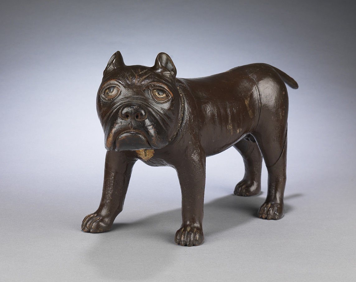 Folk Art Sculpture of a Standing Bulldog