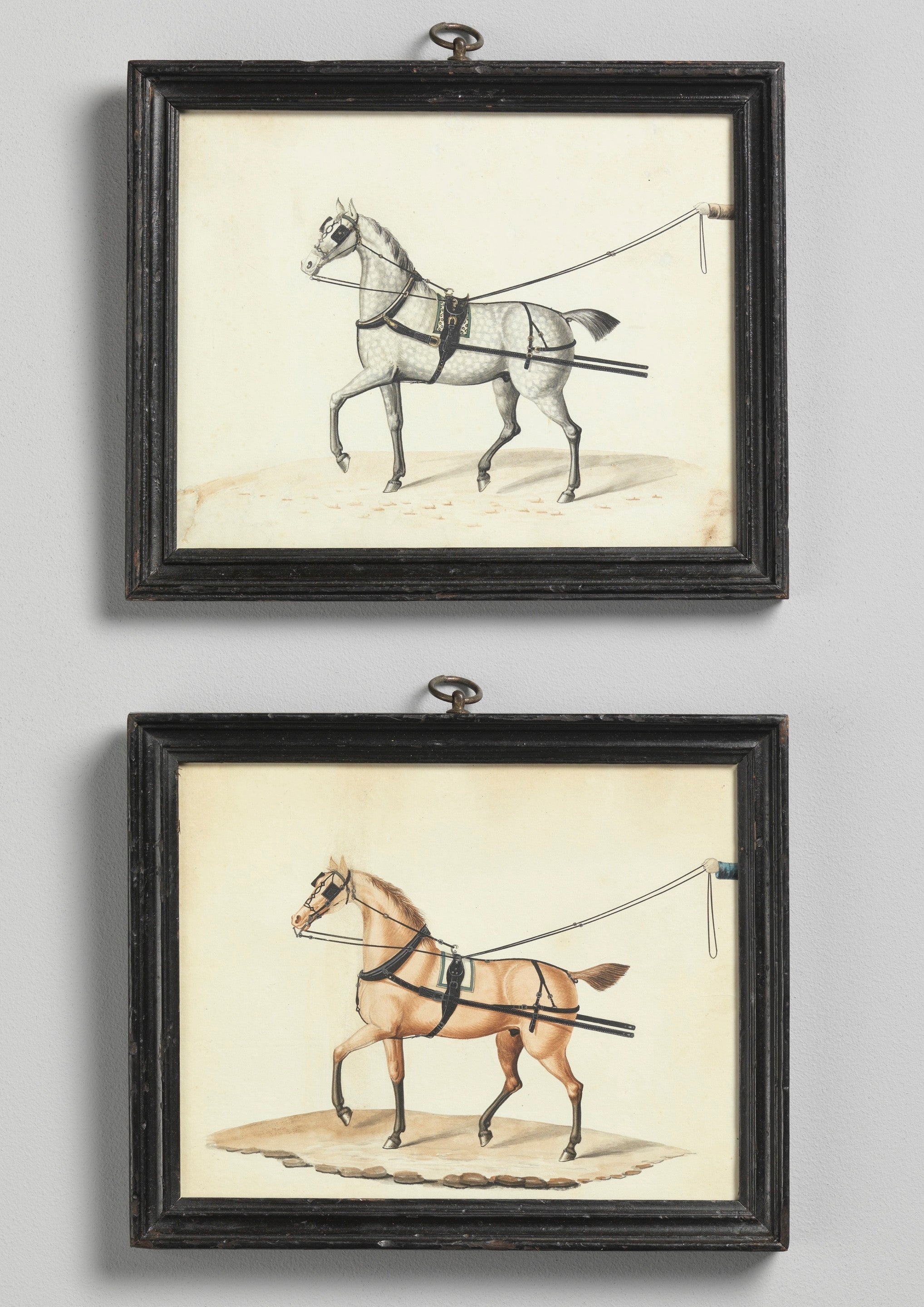 Pair of Carriage Horse Portraits