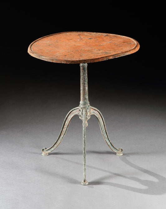 Rare Early Primitive Metal Tripod Table