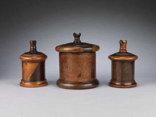 A Handsome Group of Three Turned String Barrels