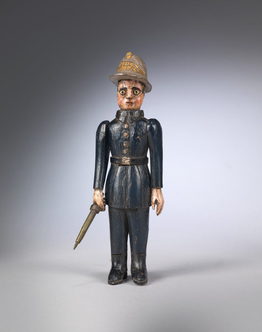 Unusual Erotic Folk Art Figure of a Fireman