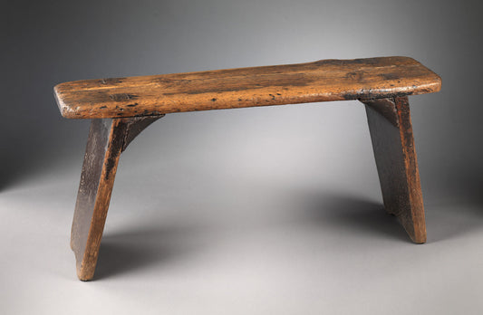 Primitive Vernacular Trestle Ended Bench