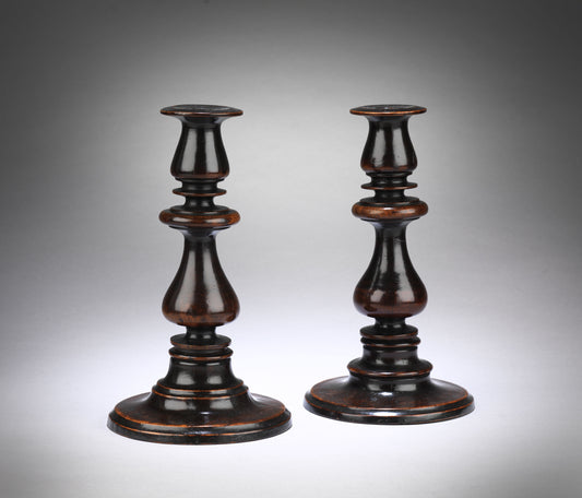 Exceptionally Fine Pair of Georgian Baluster Turned Candlesticks