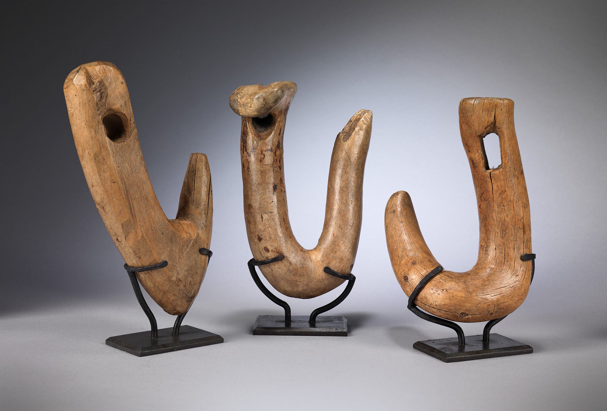 Sculptural Group of Three Fisherman's Hooks