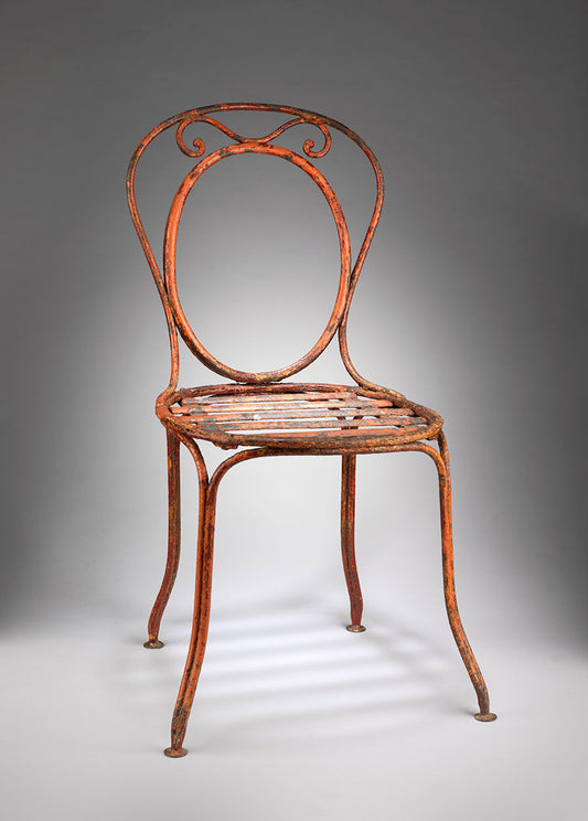 Pair of Open Oval Back Café Chairs