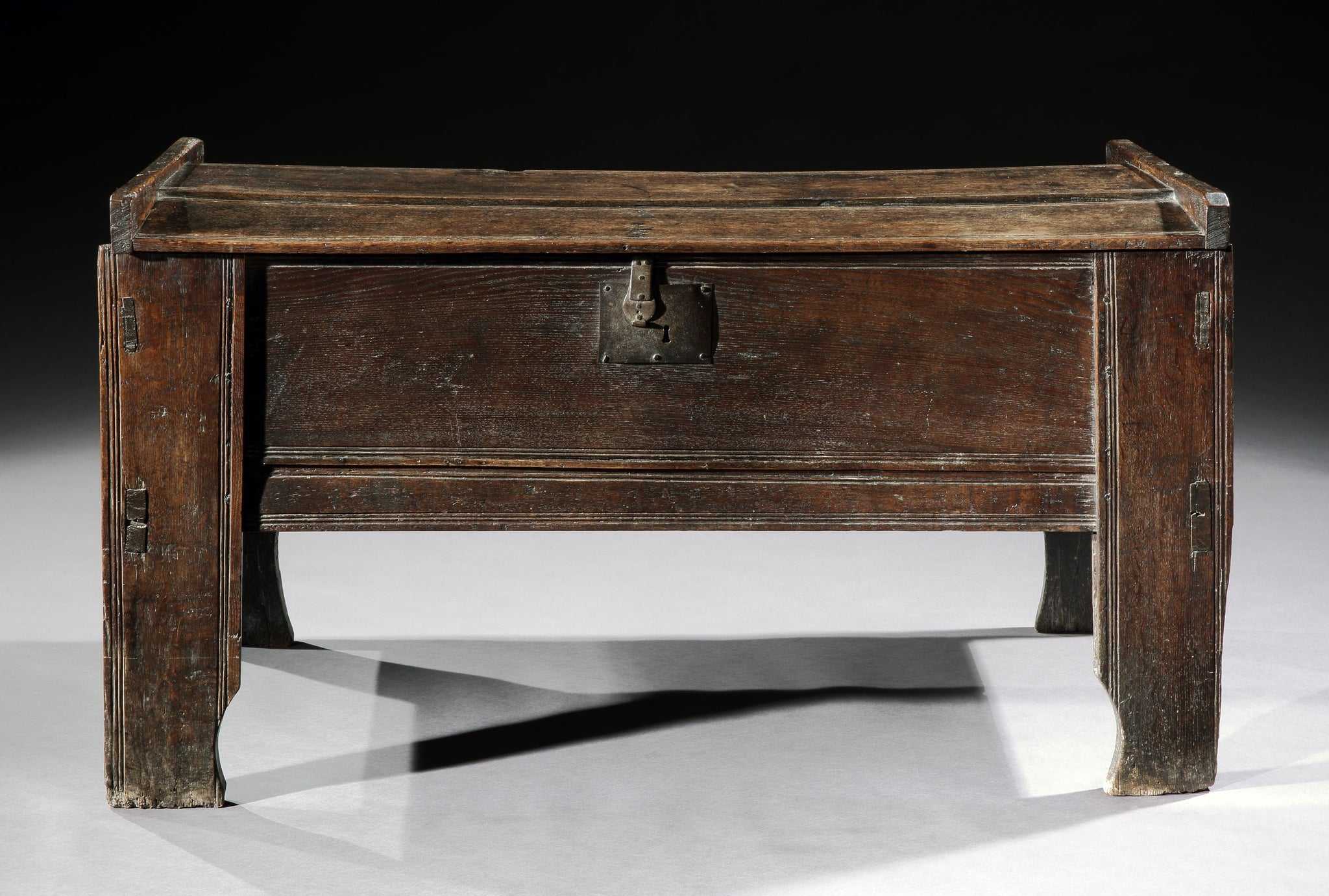 Rare Tall Sixteenth Century Boarded Chest