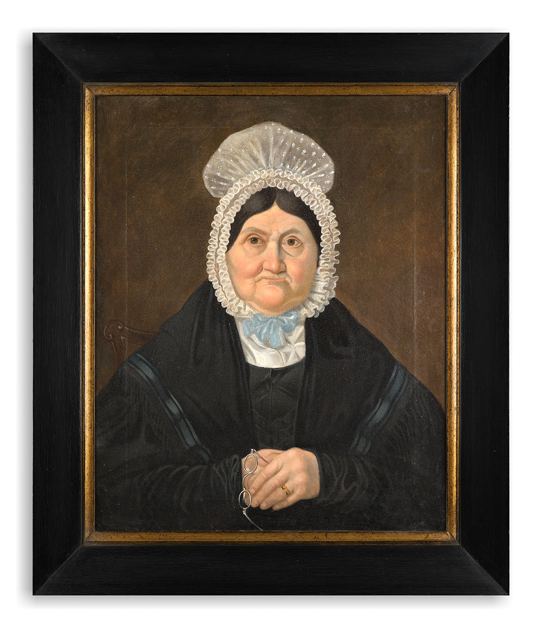 E W Giles, English Naïve School Portrait Of Mary Morris from Burley, Culmington, Shropshire