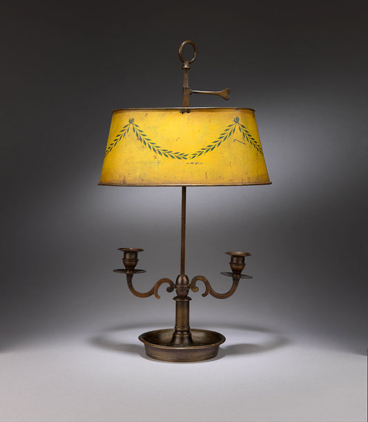 Twin Branch Student Lamp with Original Toleware Shade