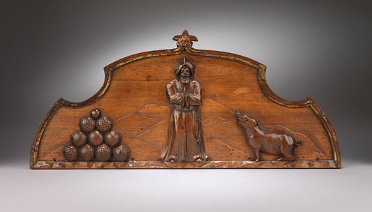 Carved Folk Art Crest Panel