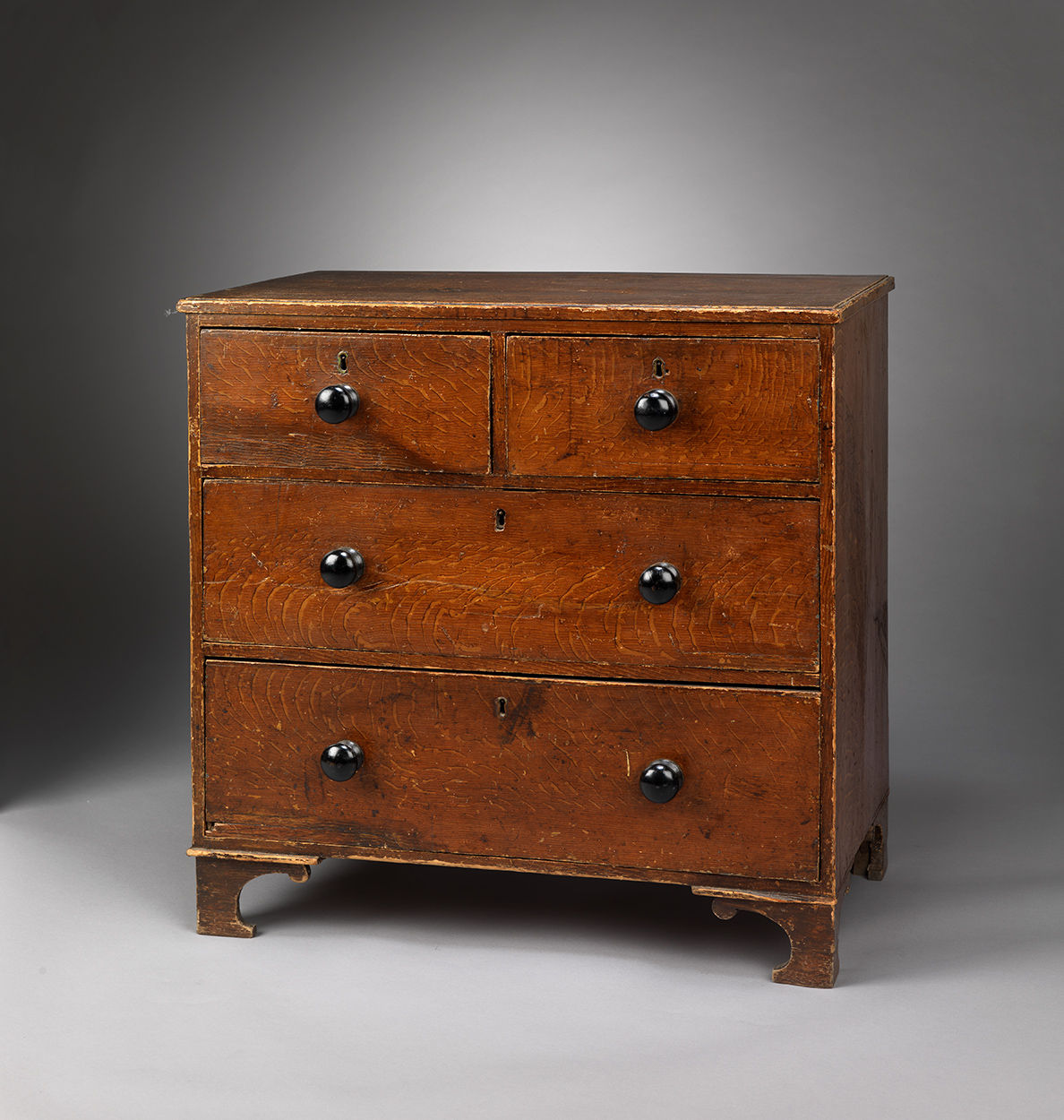 Small Georgian Chest of Four Drawers on Bracket Feet