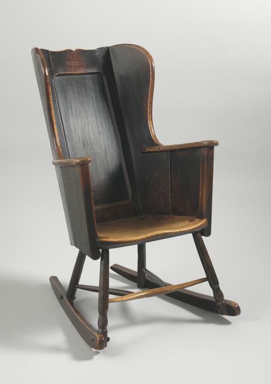 Delightful Primitive Plank Windsor Wing Backed Rocking Chair – Robert ...