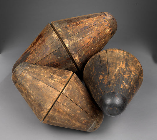 Three Double Cone Shaped Felt Working Forms