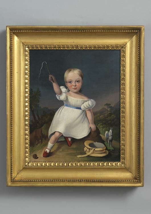 Portrait of a Seated Child in a White Dress