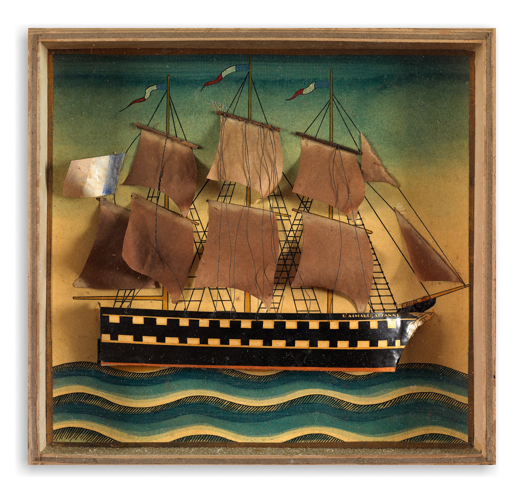"L'Aimable Suzanne" Box Framed Ship Diorama