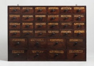 A Fine Small Nest of Thirty Two Apothecary Drawers