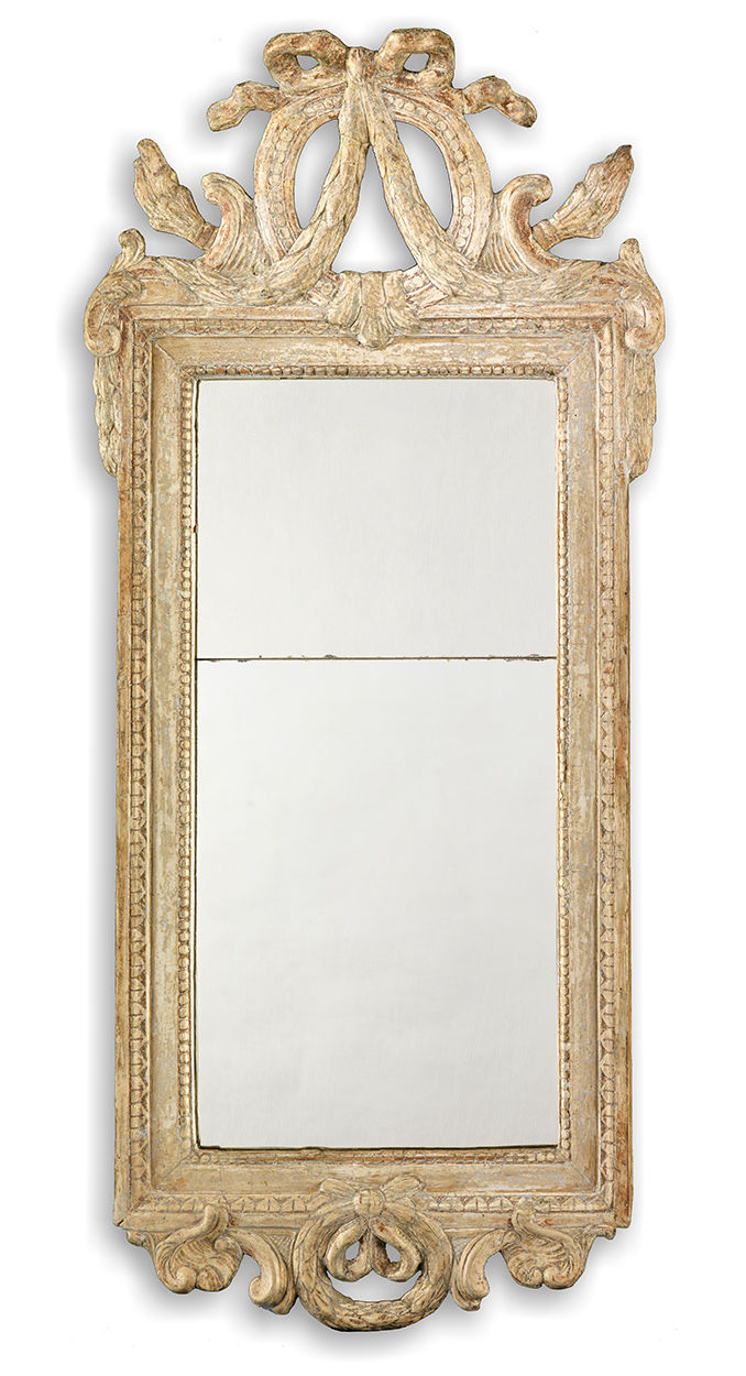 Signed Gustavian Period Crested Mirror