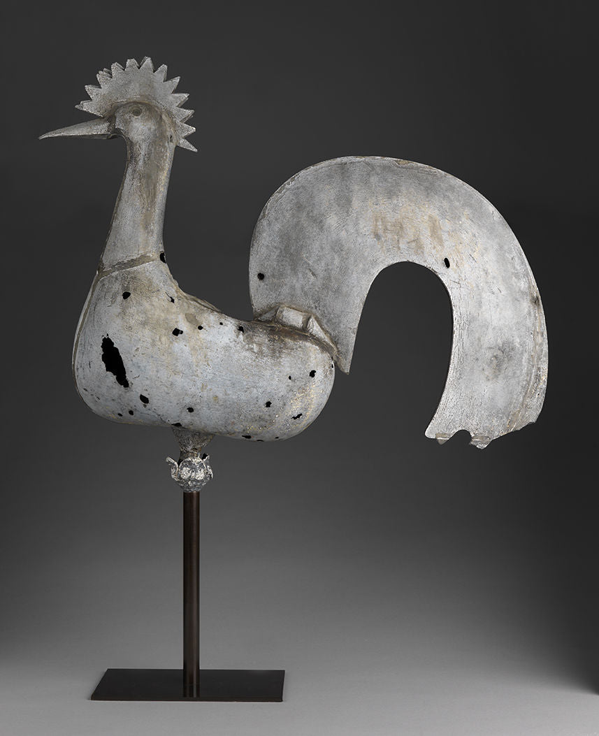 Spectacular Early Full Bodied Primitive Cockerel Weathervane