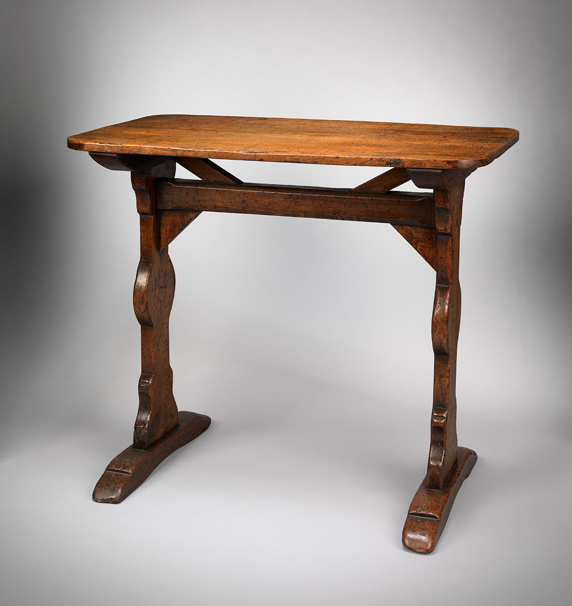 Small "T" Trestle Tavern Table with Sledge Feet 