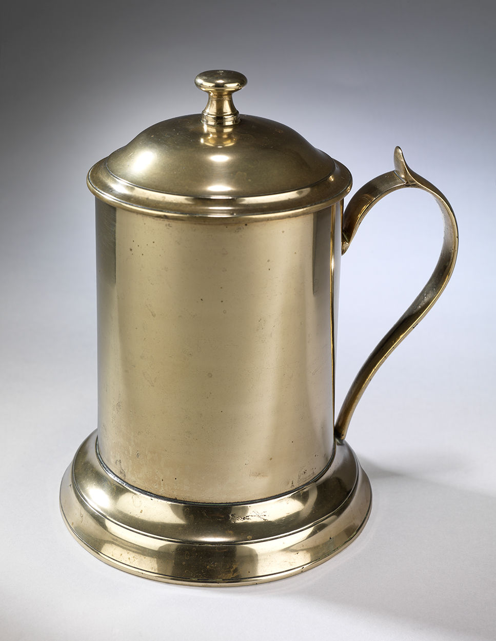 Rare George III Period Lidded Brass Tankard