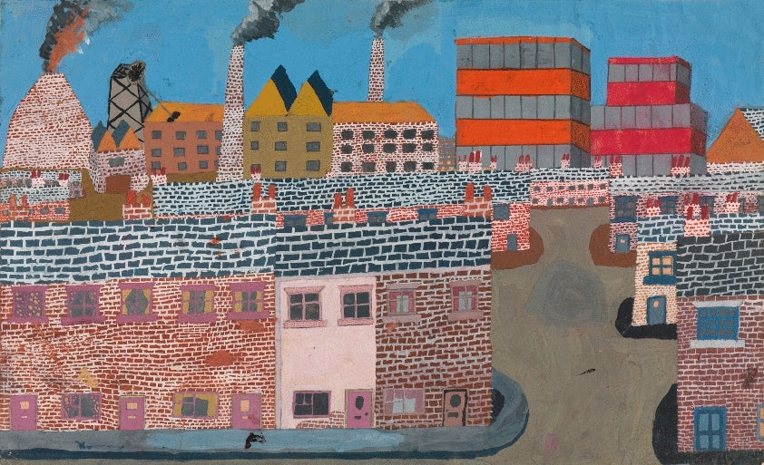 Industrial Landscape with Three Smoking Chimneys
