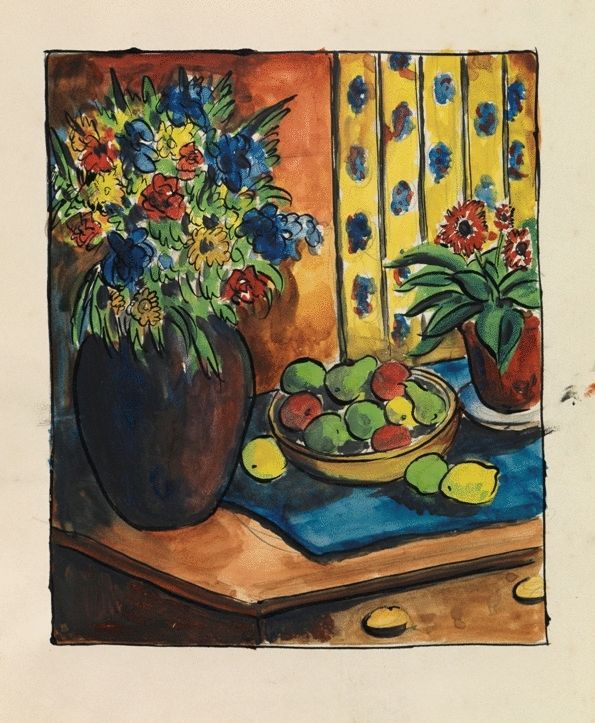 Summer Flowers Beside the Fruit Bowl