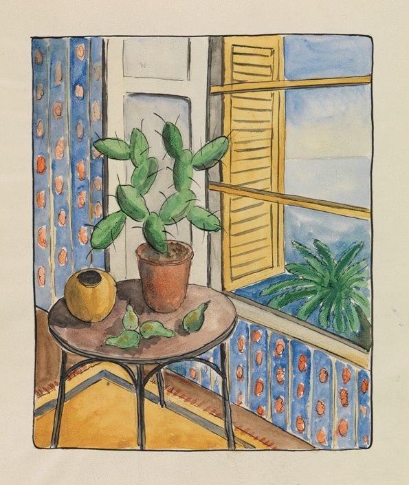 Cactus and Pears by the Window